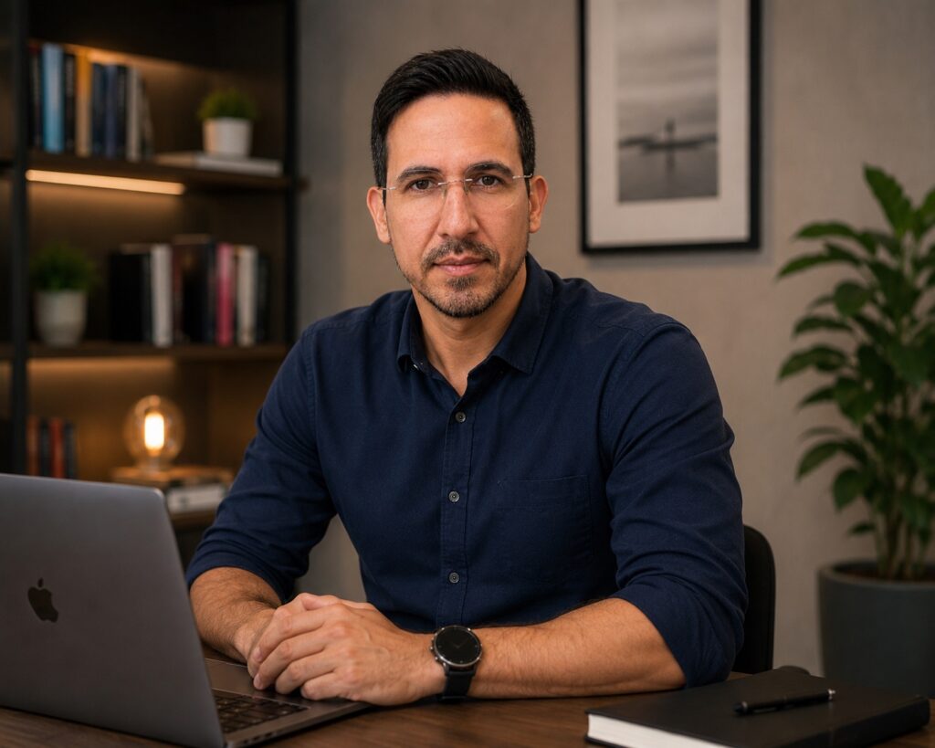 Talles Vieira em escritório de consultoria de Growth Marketing